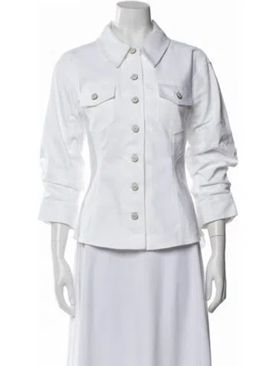 Pre-owned Cinq À Sept Denim Jacket W/ Tags In White