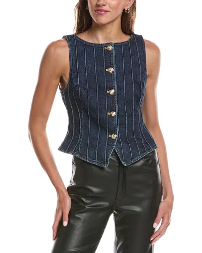 Cinq À Sept Denim Pintuck Camen Vest In Blue