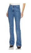 Cinq À Sept Shailene Studded Flare Jeans In Blue