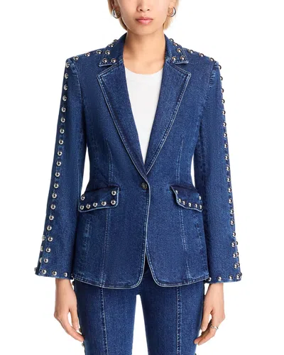 Cinq À Sept Denim Studded Milly Jacket In Blue
