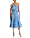 Cinq À Sept Vega Denim Midi Dress In Blue Haze