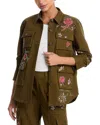 Cinq À Sept Desert Rose Vera Embroidered Utility Jacket In Brown