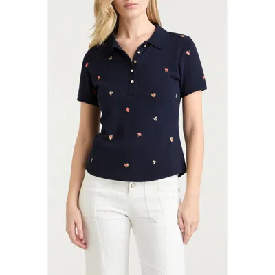 Cinq À Sept Cinq A Sept Diana Polo Shirt In Navy