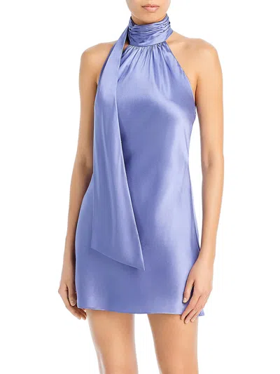 Cinq À Sept Dinah Womens Silk Halter Dress In Blue