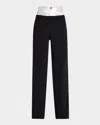 Cinq À Sept Metallic Dionne Pant In Black/silver