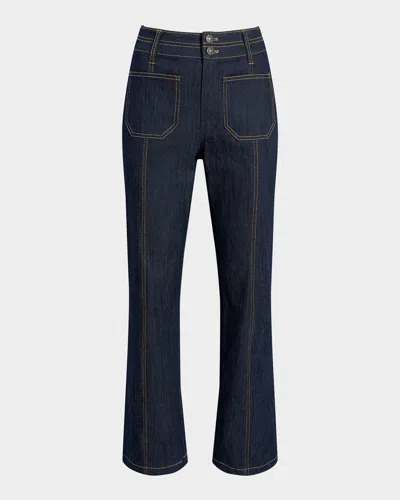 Cinq À Sept Dorothea Denim Patch Pocket Pants In Indigo