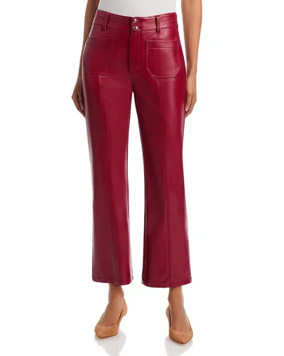 Cinq À Sept Cinq A Sept Dorothea Faux Leather High Rise Straight Jeans In Red