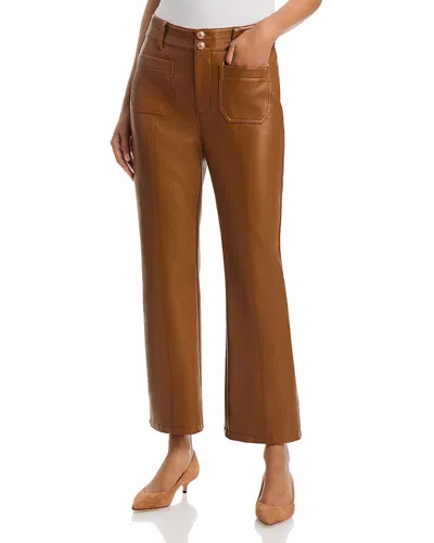 Cinq À Sept Cinq A Sept Dorothea Faux Leather High Rise Straight Jeans In Brown