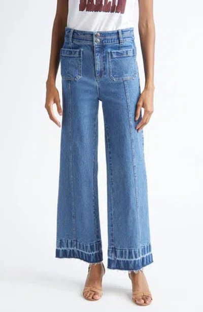 Cinq À Sept Dorothea Seam Wide Leg Jeans In Blue