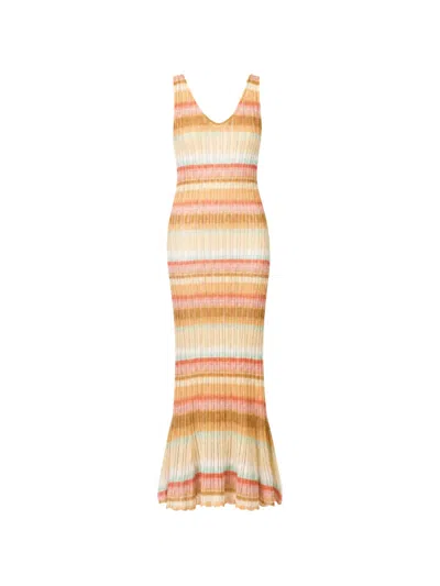 Cinq À Sept Edie Stripe-pattern Maxi Dress In Neutral