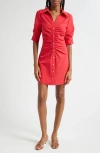 Cinq À Sept Elina Gathered Shirtdress In Pink