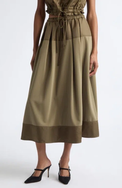 Cinq À Sept Elisabetta Satin Trim Skirt In Green