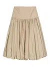 Cinq À Sept Ellah Pleated Bubble Midi Skirt In Beige