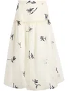 Cinq À Sept Silk Embroidered Ellah Midi Skirt In White