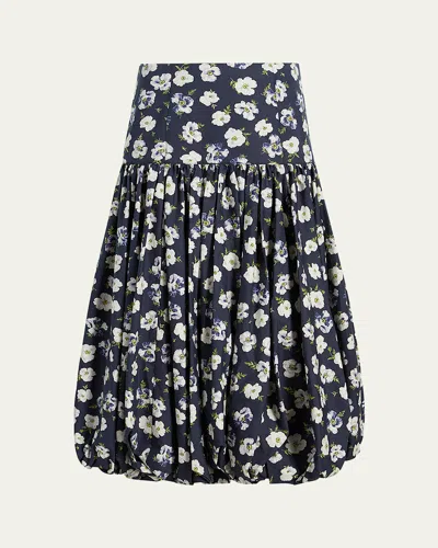 CINQ À SEPT ELLAH TOSSED POPPIES BUBBLE SKIRT