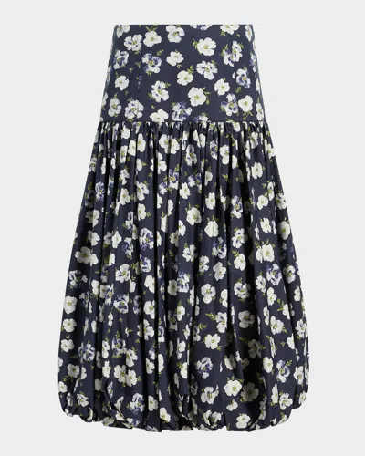 CINQ À SEPT ELLAH TOSSED POPPIES BUBBLE SKIRT