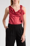 Cinq À Sept Eloise Tie Neck Silk Tank In Sour Cherry
