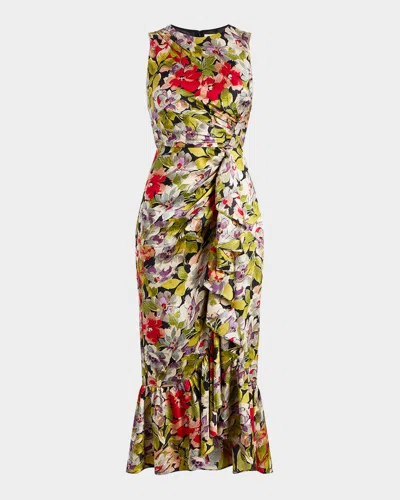CINQ À SEPT ELVIRA CANYON BLOOM MIDI DRESS