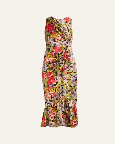 Cinq À Sept Elvira Canyon Bloom Midi Dress In Multi