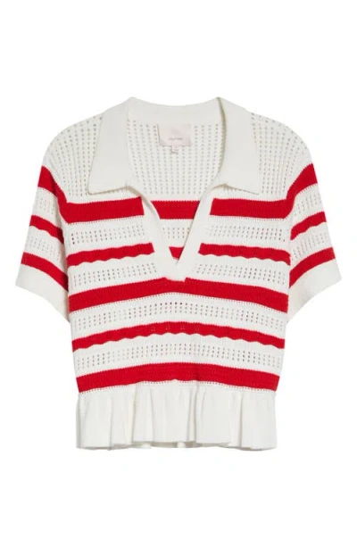 Cinq À Sept Elvire Knit Polo Pullover In White