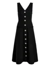 Cinq À Sept Embellished-button Tweed Dress In Black