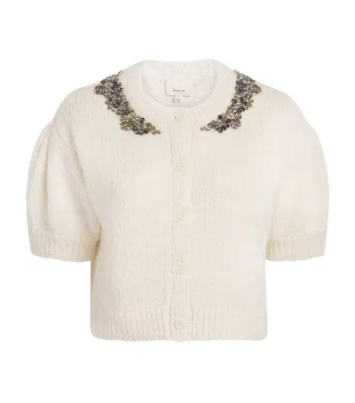 Cinq À Sept Cinq A Sept Crystal Lace Millicent Cardigan Sweater In Neutral