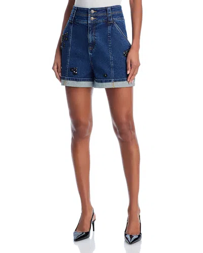CINQ À SEPT CINQ A SEPT EMBELLISHED SHORTS IN OCEANE