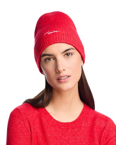 Cinq À Sept Cinq A Sept Embroidered Beanie In Candy Apple
