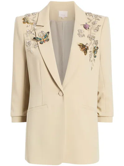 Cinq À Sept Embroidered Blazer In Neutral
