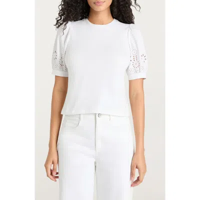 Cinq À Sept Embroidered Mazie Eyelet Coria Top In White