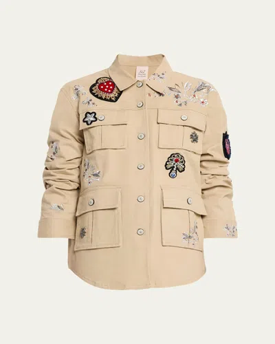 Cinq À Sept Embroidered Heritage Patch Vera Jacket In Neutral