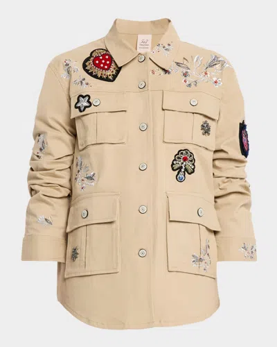 Cinq À Sept Embroidered Heritage Patch Vera Jacket In Nude