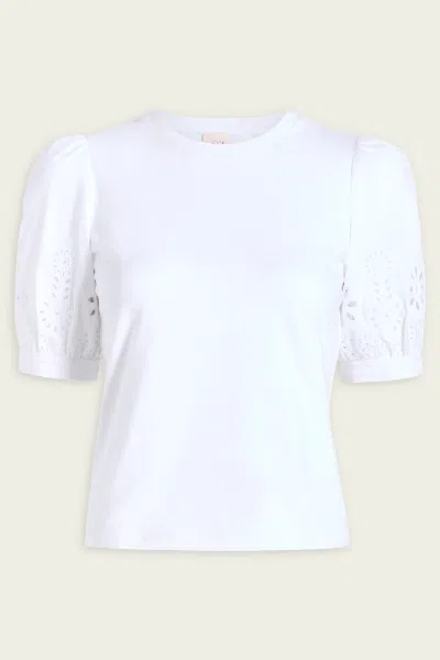 Cinq À Sept Embroidered Mazie Eyelet Coria Top In White