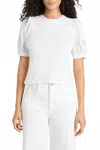 Cinq À Sept Embroidered Mazie Eyelet Coria Top In White In White