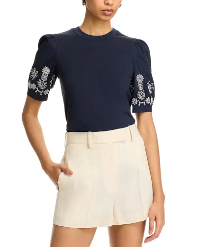 Cinq À Sept Cinq A Sept Embroidered Mazie Eyelet Corianna Top In Multi