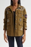 Cinq À Sept Embroidered Patch Jacket In Brown