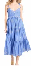 Cinq À Sept Cinq A Sept Embroidered Stripe Dress In Blue