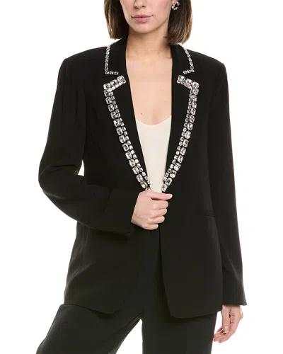 Cinq À Sept Enamel Flower Karlie Blazer In Black