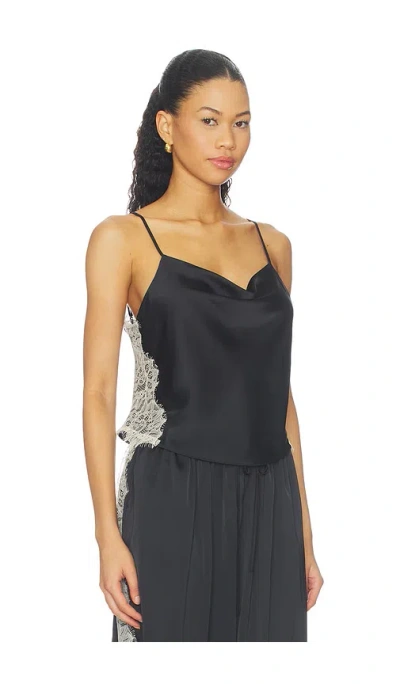 Cinq À Sept Esme Satin Lace Petit Marta Cami In Black