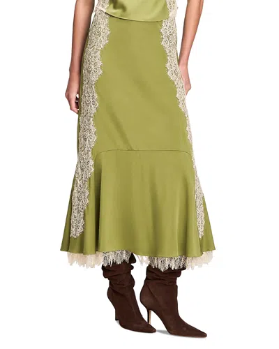 Cinq À Sept Cinq A Sept Esme Satin Liore Skirt In Green