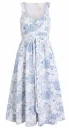 Cinq À Sept Cinq A Sept Garden Toile Notch Neck Midi Dress In Multi