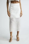 Cinq À Sept Etta Floral-embroidered Sheer Midi Skirt In Ivory