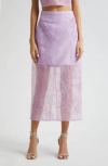 Cinq À Sept Cinq A Sept Etta Embroidered Organza Midi Skirt In Lilac