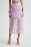 Cinq À Sept Cinq A Sept Etta Embroidered Organza Midi Skirt In Purple