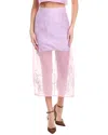Cinq À Sept Cinq A Sept Etta Embroidered Organza Midi Skirt In Purple