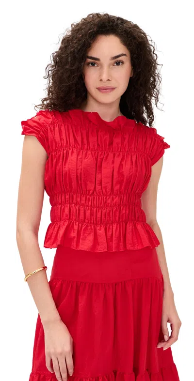 Cinq À Sept Cinq A Sept Evalina Cropped Top In Red