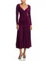 Cinq À Sept Cinq A Sept Evedene Ruched Midi Dress In Purple