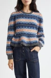 Cinq À Sept Evelyn Stripe Peplum Crewneck Sweater In Multi