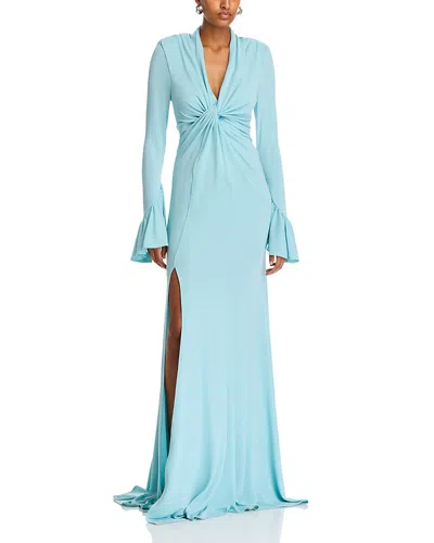 Cinq À Sept Cinq A Sept Evelyn Twist Front Gown In Morning Sky