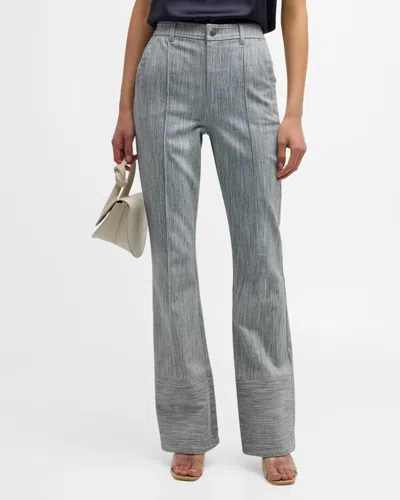 Cinq À Sept Evelyn Two-tone Flare Pants In Indigowhite